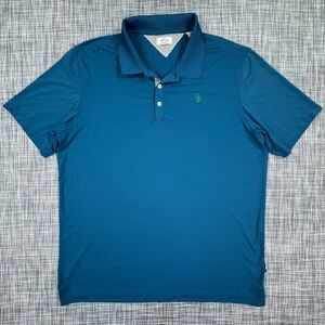 Adidas adiPure Men's Golf Polo Shirt Performance Stretch Blue Large Short Sleeve